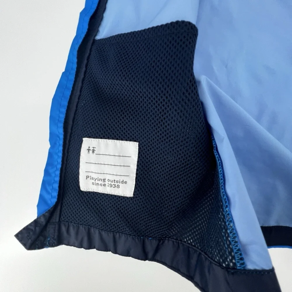 Columbia Youth Medium Windbreaker Jacket Blue Hooded Lightweight Zip
